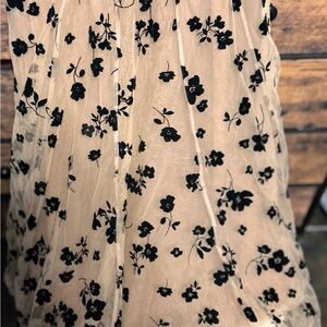 Floral Black and Cream Skirt